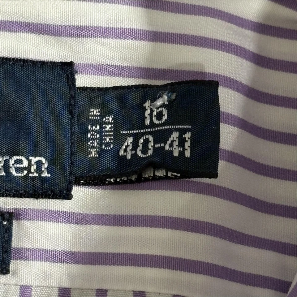 Camisa Polo Ralph Lauren Para Hombre Grande 16 Rayas Manga Larga Vestido Abotonado Foto 4 de 4