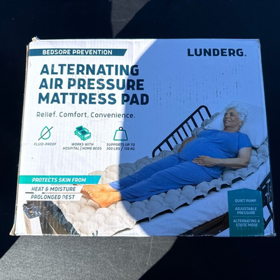 #ad Lunderg Alternating Air Pressure Mattress Pad Pressure Ulcer Prevention NEW $39.95