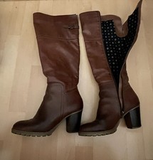 Anna Field Langschaft Stiefel Weite verstellbar oben Cognac Braun Größe 40