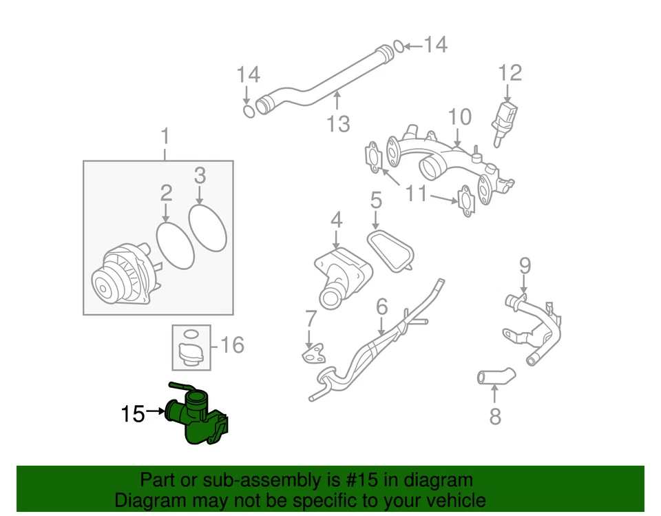 Toma de agua original Nissan 11060-JK21C Foto 2 de 2