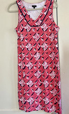 Talbots Tank Shift Dress Women’s S Pink Blue White Cotton Knit Colorful Casual