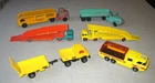 6-VINTAGE MATCHBOX-LESNEY-SUPER KINGS-TOOTSIETOY CAR TRANSPORTERS-TRUCK TOY LOT