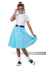 50's Poodle Skirt Child Blue Costume California Costumes