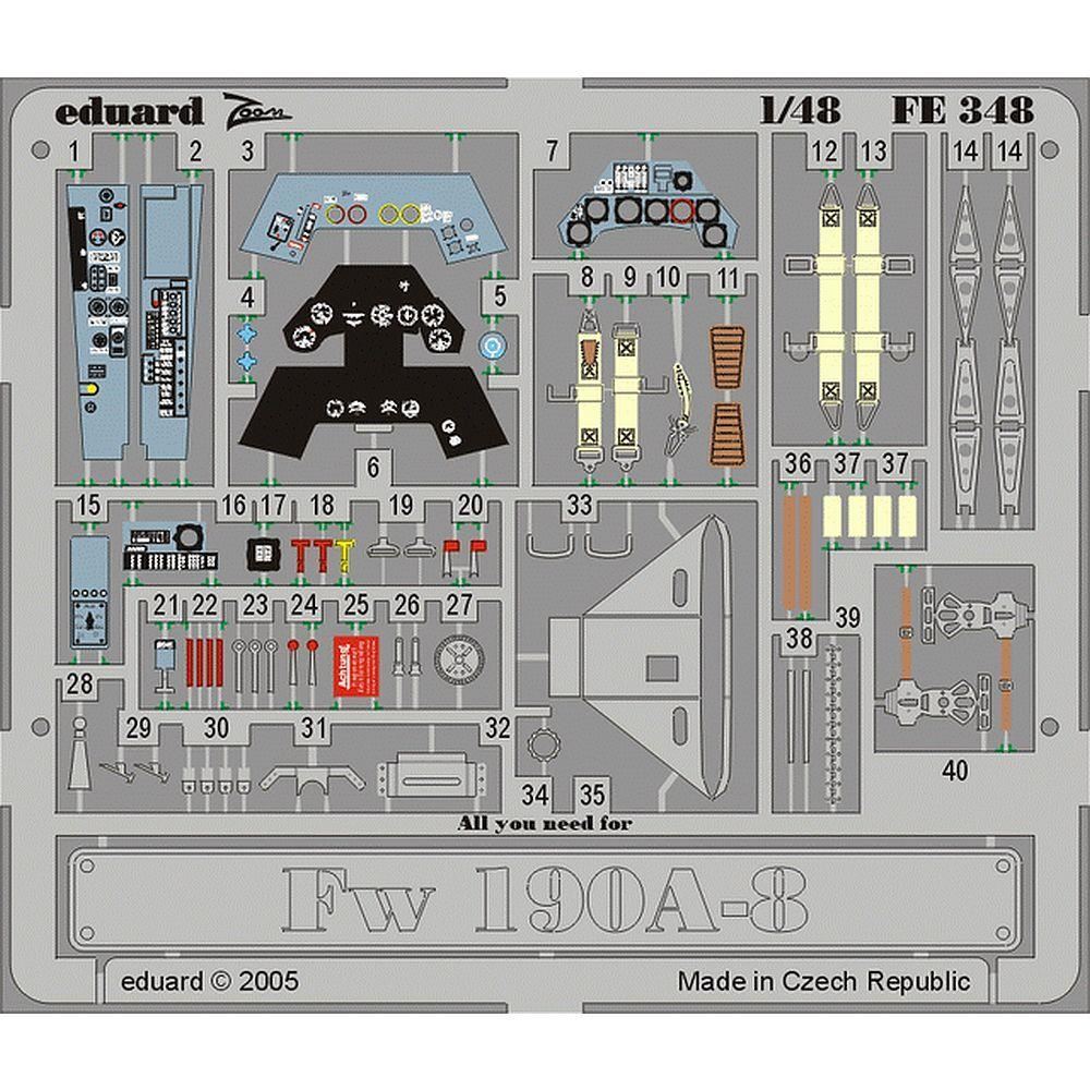 Eduard FE348 Fw 190A-8 Photo Etched Set for Tamiya 1/48
