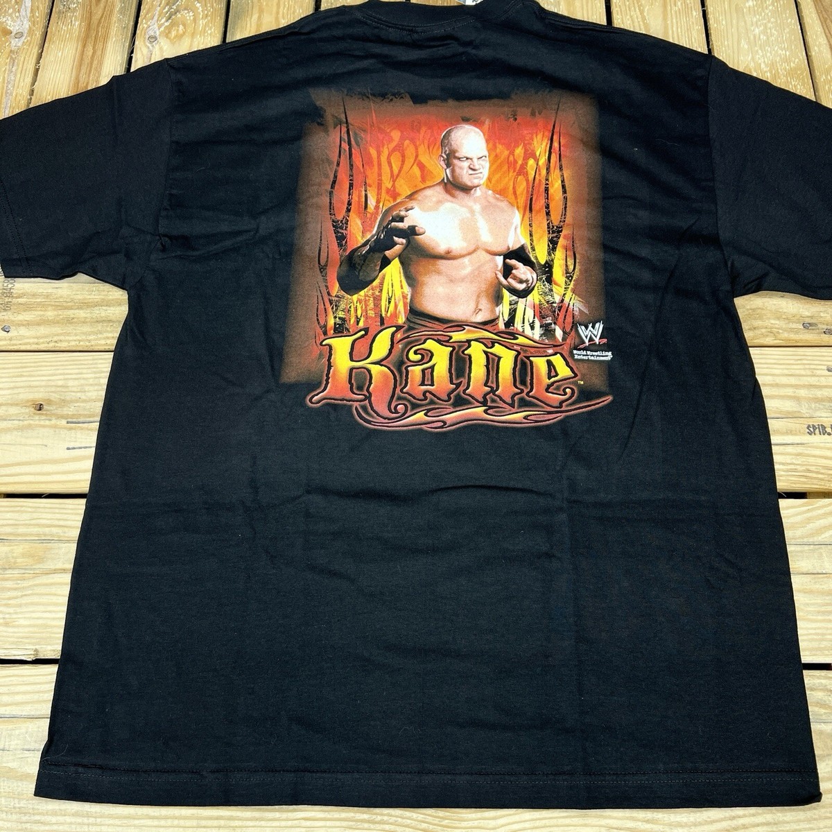 Vtg Y2K New Old Stock WWE Kane Black Graphic T-Shirt Men's XL | eBay