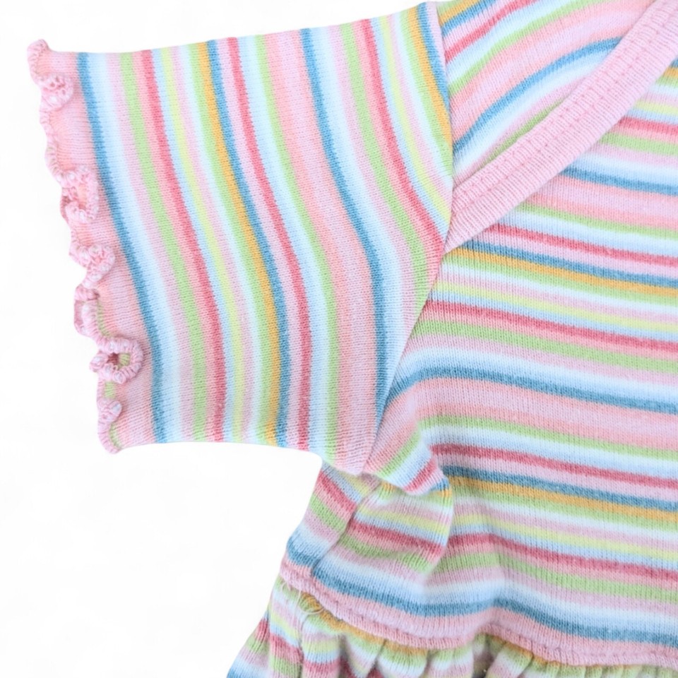 Baby Girl Clothes Vintage Gap 612 Months Pink Striped Cotton Rib Knit