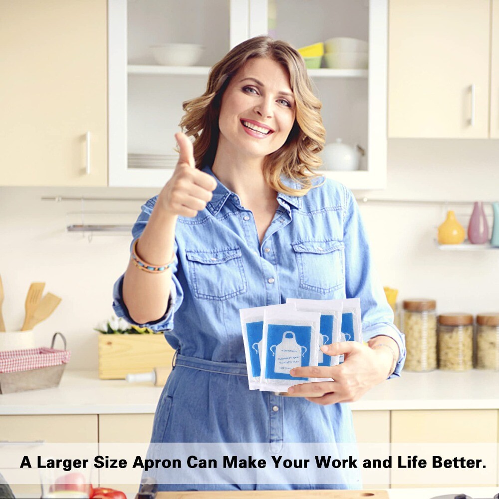 100pcs Clear Aprons for Adults Plastic Painting Smocks for Adults DIY