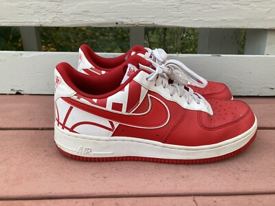 Nike 823511-608 Air Force 1 Low Logo University Red Shoes Sneaker