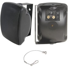 Image of QUALITY 4" 40W Black Outdoor Garden Speaker *100V & 8ohm* IP44 Wall / Background