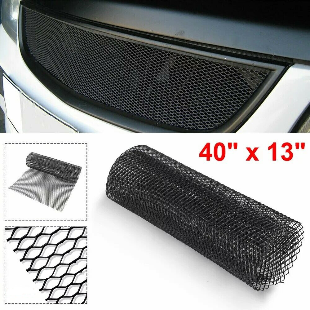 Car Front Aluminum Mesh Grille Bumper Fender Hood Vent Grill Net Black Universal