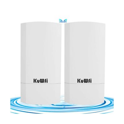 KuWFi 2-Pack 300Mbps Wireless Outdoor CPE Kit Point-to-Point Wireless Access ...