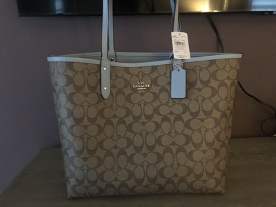 coach reversible tote with pouch