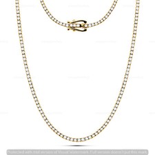 Certified 4.50CT Natural Diamond Women's Tennis Necklace Sterling Silver 18 Inch