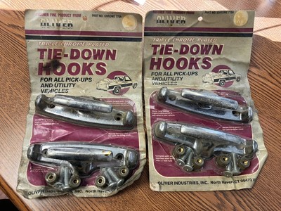 LOT of TWO Oliver 770A Chrome Car/Truck Tie-Down Anchor Hooks Automobile Boat