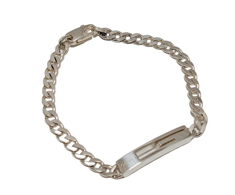 Bracciale Gucci Piccolo Taglio G SV925 Argento #16 Taglia US 7 5 Accessori Uomo Donna