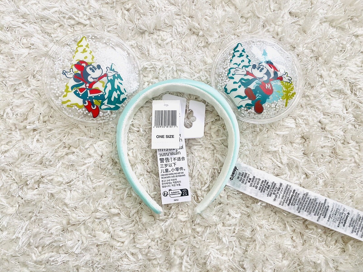 Disney Parks Mickey and Minnie Festive Snow Globe Ears Headband For Adults Disney Theme Parks Mickey and Minnie Mouse Snow Globe Ear  main image 4