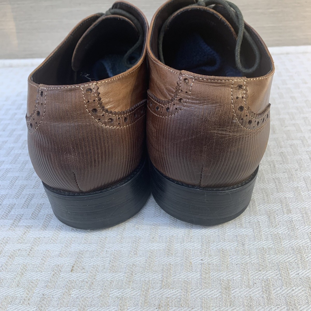 Kenneth Cole New York Brown Leather Wingtip Oxford Shoes 