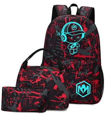 Mochilas Para Niños MIRLEWAIY Kids Backpack Set Boys Space Rocket