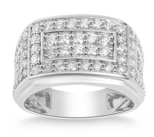 Features Round Brilliant Cut 2.33CT Lab-Created Diamond In 935 Silver Men's Ring