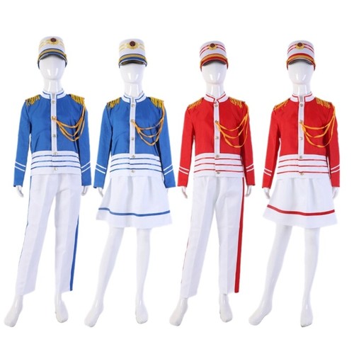 1 Set Royal Guard Wind Band Costume with Honor Guard Parade Glove and Hat