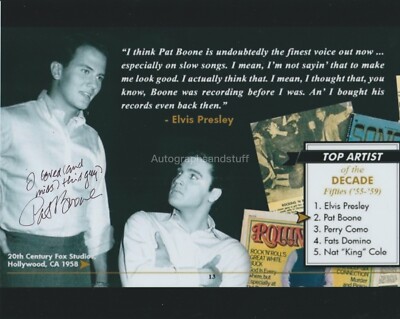Pat Boone HAND SIGNED 8x10 Foto, Autogramm April In Stardust, Elvis Presley 3