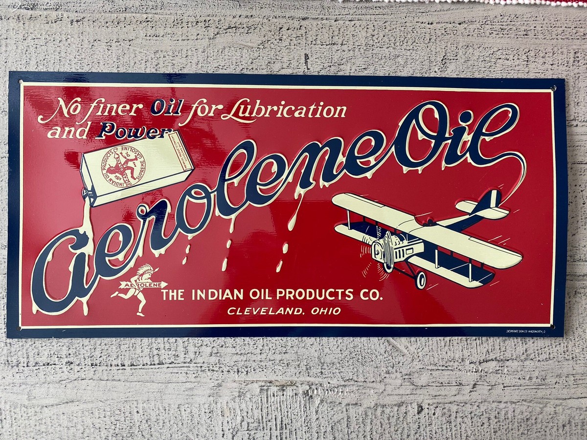 Vintage Original Desperate Sign Co Aeroline Oil Metal Sign | eBay