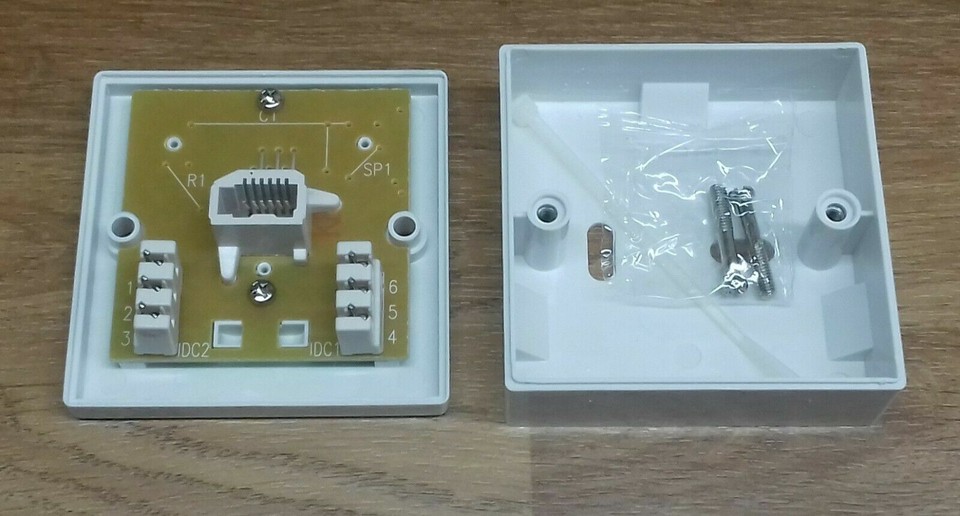 BT Line Jack Sekundärdose 2/3A Telefondose Verlängerung + Backbox