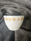 PYREX BUTTERFLY GOLD OPEN TOP SUGAR BOWL HEAVY MILK GLASS VGUC FREE SHIP