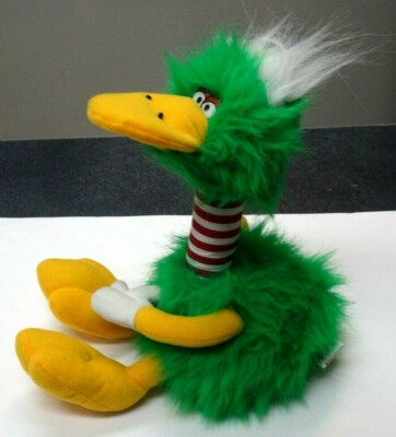 Vintage Kuddle Me Toys Fluffy Plush Colorful Dodo Bird w/Long Neck 10.5'' Sitting