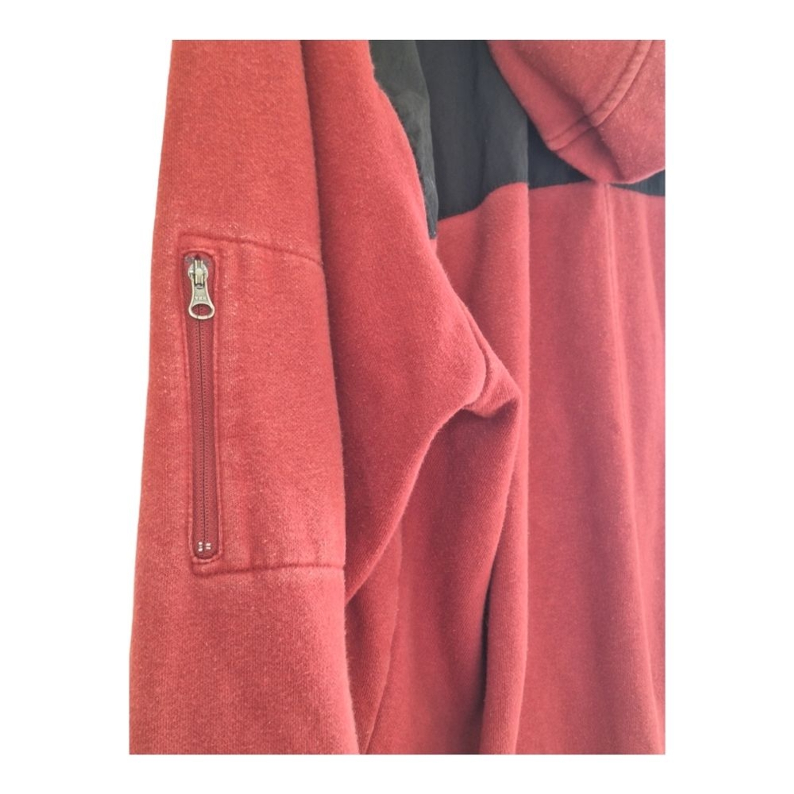 THE NORTH FACE Full Zip Hoodie L Red Maroon Mens Large thumbnail 6