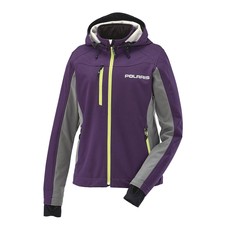 Polaris Purple/lime Womens Softshell Jacket Fleece Lined Lightweight Front Zip