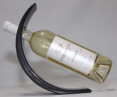 Wine bottle holder for thick neck bottles such as champagne - Real Carbon Fiber