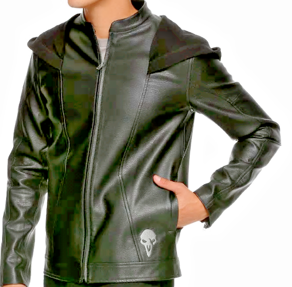 Overwatch Death Walks Among You Faux Leather Jacket Men's Size