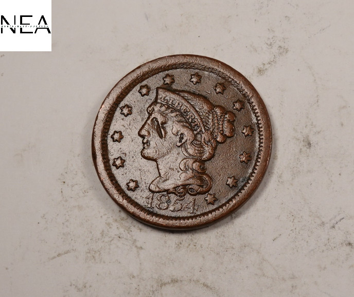 1854 Braided Hair Large Cent ~ Extra Fine XF/EF ~ (LC141)