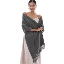 Winter Scarfs for Women Pashmina Shawls Wraps for Evening Dresses Dark Grey