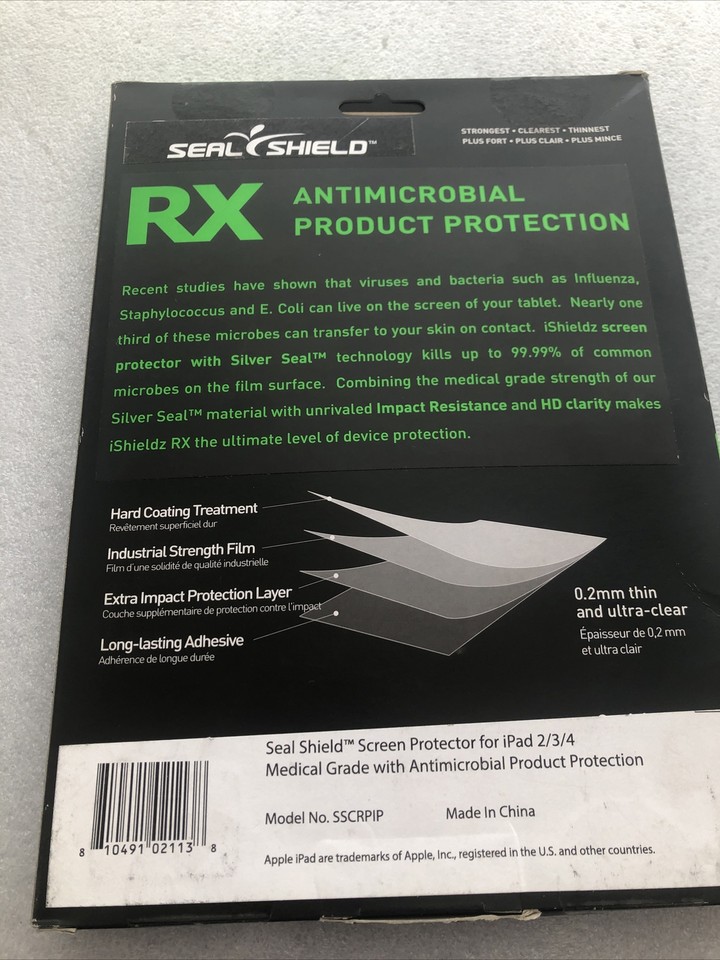 NEW Seal Shield RX Screen Protector for the iPad 2/3/4 (9.351″ x 7.128 ...