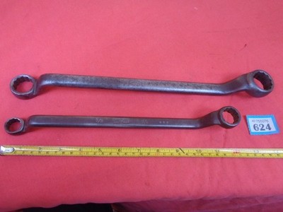 2 x Armstrong Whitworth 1/2'' x 9/16'' & 5/8'' x 11/16'' USA Schraubenschlüssel. Restposten #624