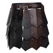 Get&auml;felter Kampfrock Mittelalterrock Kampfausr&uuml;stung mit G&uuml;rtel Krieger f&uuml;r Cosplay