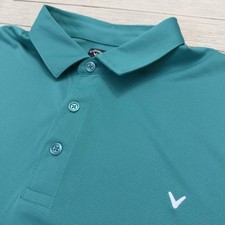Callaway Polo Shirt Mens 2XL Green Opti-Dri Solid Golf Performance Lightweight
