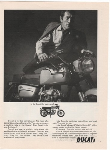Vintage Ducati Motorcycle Print Ad “Is the Ducati for Everyone?” Monza Junior 16
