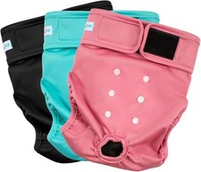 Female Dog Diapers Washable Comfort Reusable Period Panties 3PK Medium