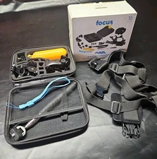 Focus Onn. Action Camera Accessory Kit- Essentials for GoPro Head & Body Strap