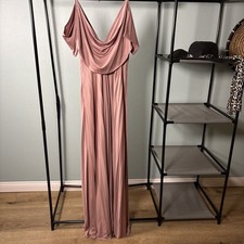 ASOS Women’s Cowl Drape Spaghetti Strap Off Shoulder Rose Maxi Dress Size 4