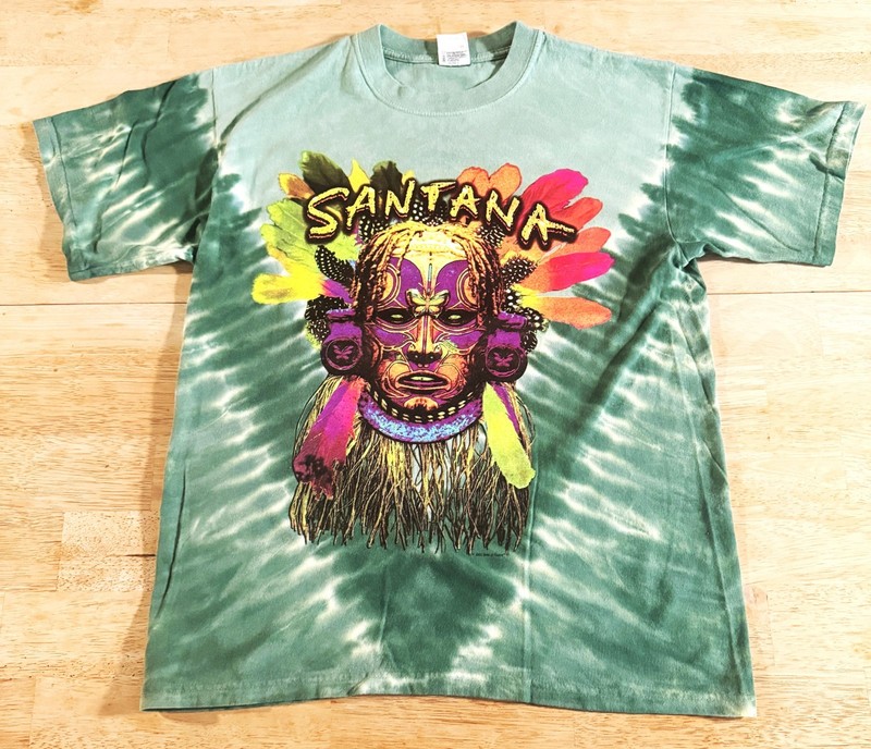 Vintage 2003Santana Shaman Tie Dye Shirt M Rare Guitar Rock Concert Tour