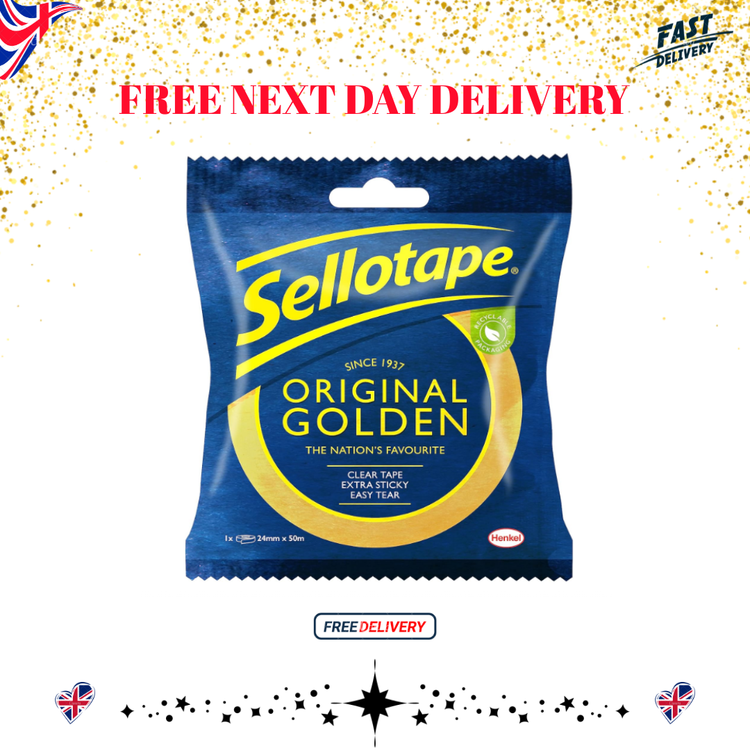 Sellotape Original Golden Tape Easy Tear Extra Sticky 24mm x 50m Roll - Image 3