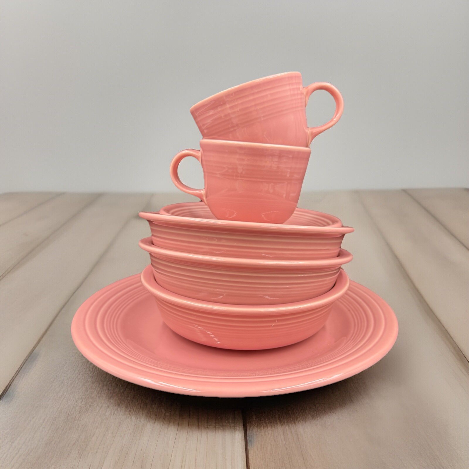 Homer Laughlin Fiestaware 8 Piece Set in Rose Retired Color