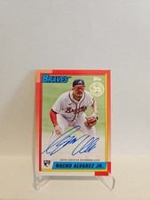 2025 TOPPS SERIES 1 NACHO ALVAREZ JR. 1990 TOPPS ON CARD AUTO! RC #90A-NA BRAVES
