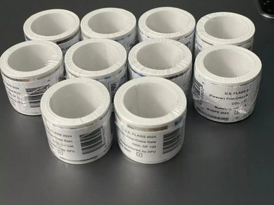 USPS 10 Rolls of 1000 Flag Stamps