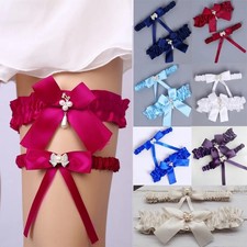 2pcs/Set Women Lingerie Floral Leg Ring Garter Belt Bride Wedding Lace Suspender