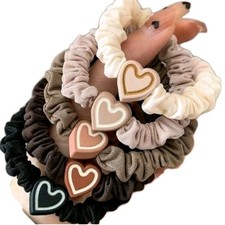Heart-Shaped Hair Ties Women's Cute High Elastic Bands 5-Pack